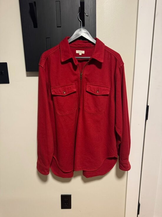 Ozma Zip Popover, Broken Twill, Tomato Medium - Picture 3 of 7